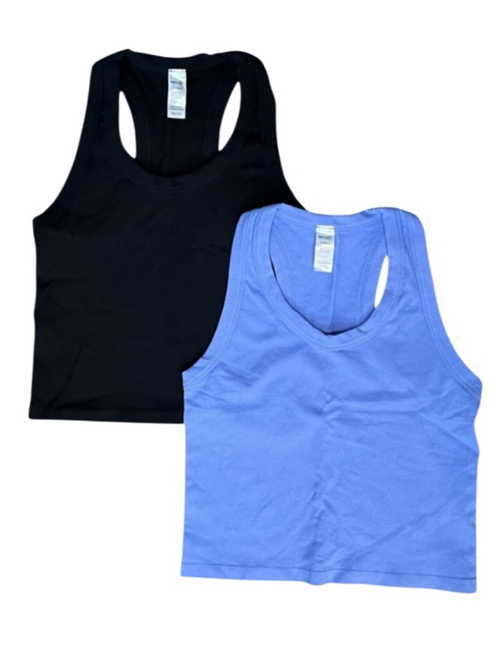 ☀️2-Pack Reflex Ribbed Racerback Tank Black and Blue Size XXL